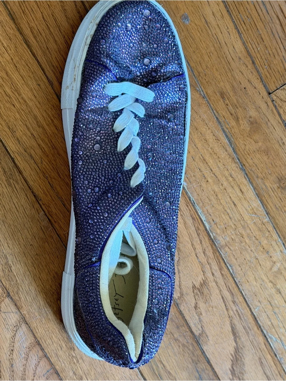 Betsey Johnson Purple Rhinestone Espadrille Sneakers